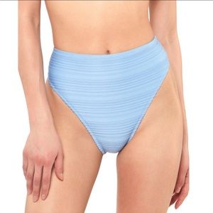 Jessica Simpson Contemporary Solid Rib High Waisted Bikini Bottoms